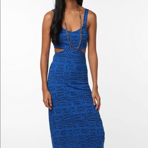 YaYa Aflalo Dresses & Skirts - UO cut out Aztec dress in cobalt blue S